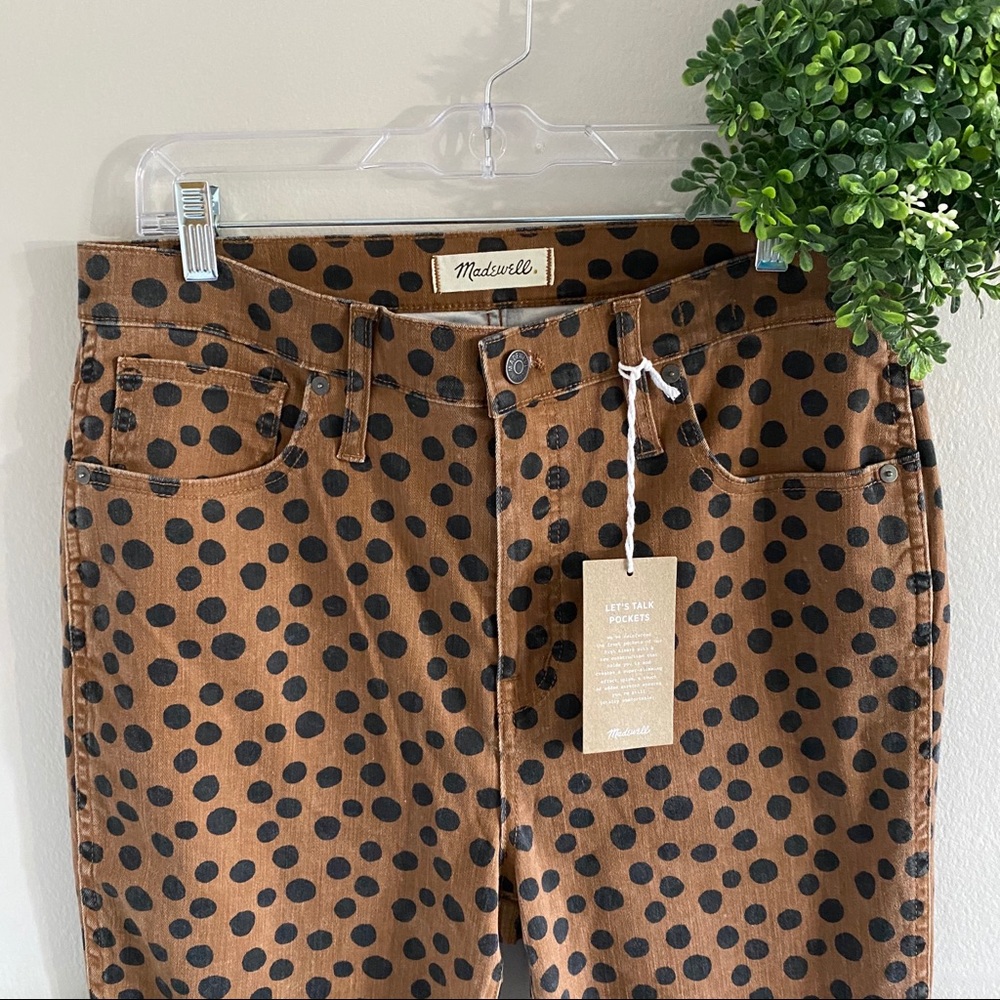 Madewell brown/black polka dot high rise skinnies - Picture 7 of 7